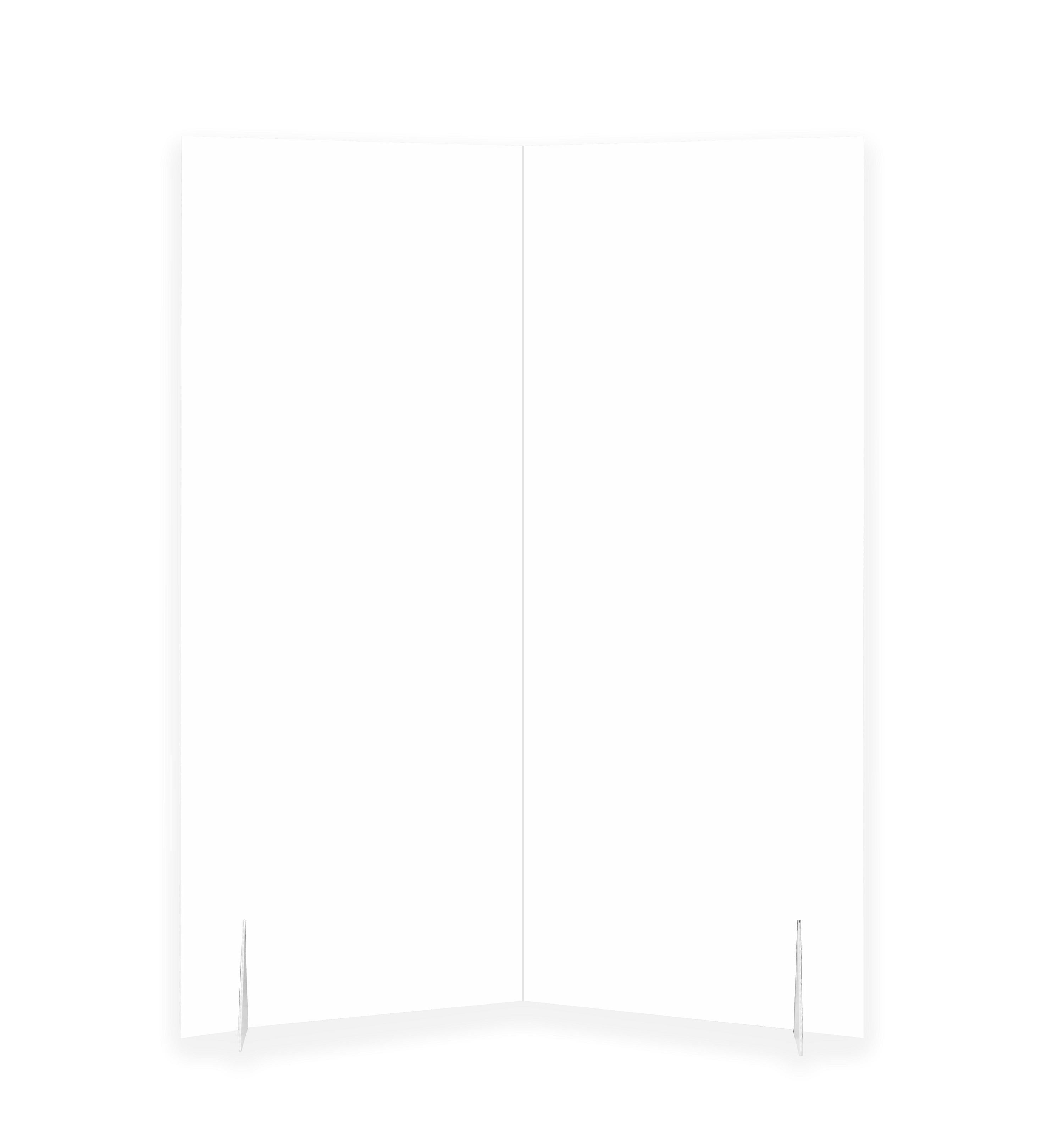 Portable Bi-folding Rigid Honeycomb Corrugate Floor Partition - White Kraft 46L" x 9W" x 60H"