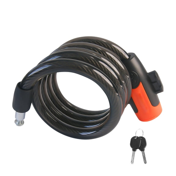 Portable Bicycle Lock with Key for Secure Bike Storage and Transport - Black