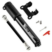 Portable Bicycle Pump Aluminum Alloy Tire Tube Mini High Pressure Hand Pump Inflator Bike Tire Pump Cycling Air Inflator Mountain Road Bike Accessories for MTB Bicycle Pump