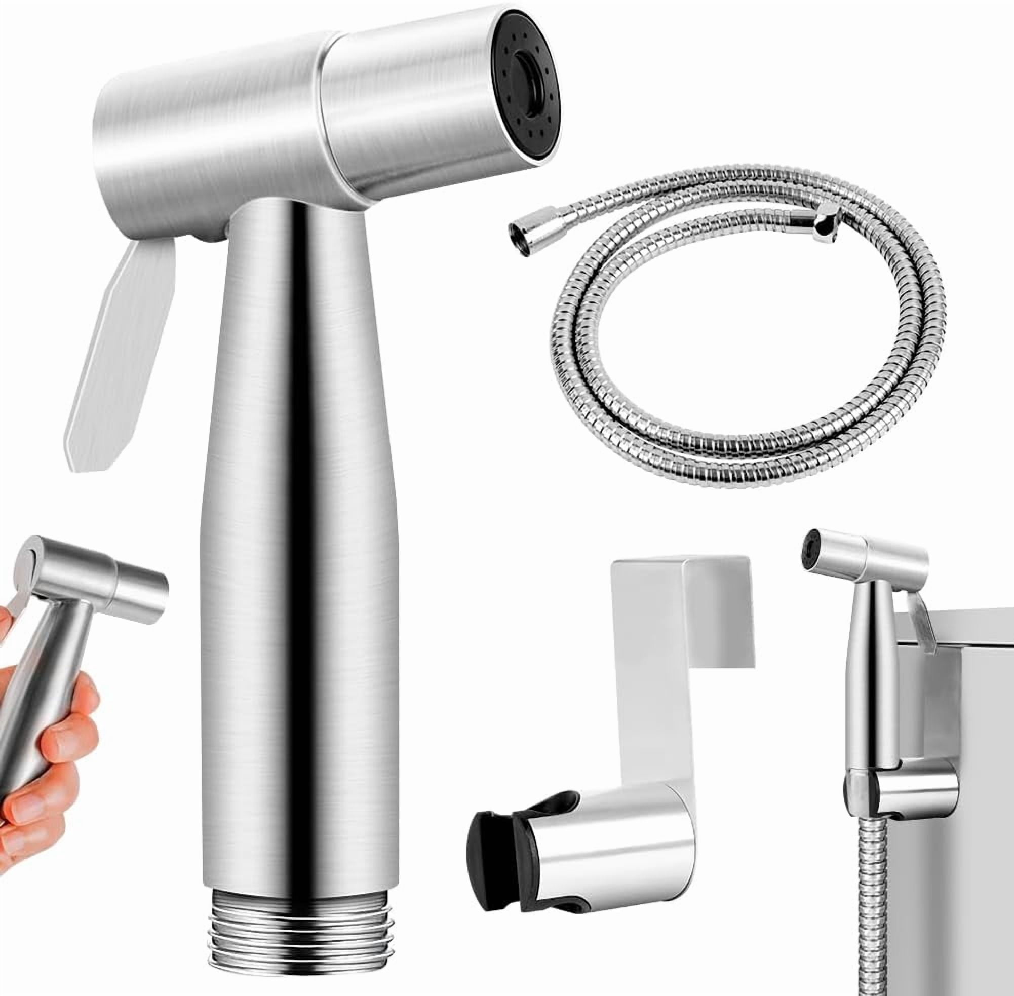 Portable Bidet Sprayer Kit  Stainless Steel Bidet Shower Head with Hose  Handheld Toilet Bidet Sprayer Kit  Hand Held