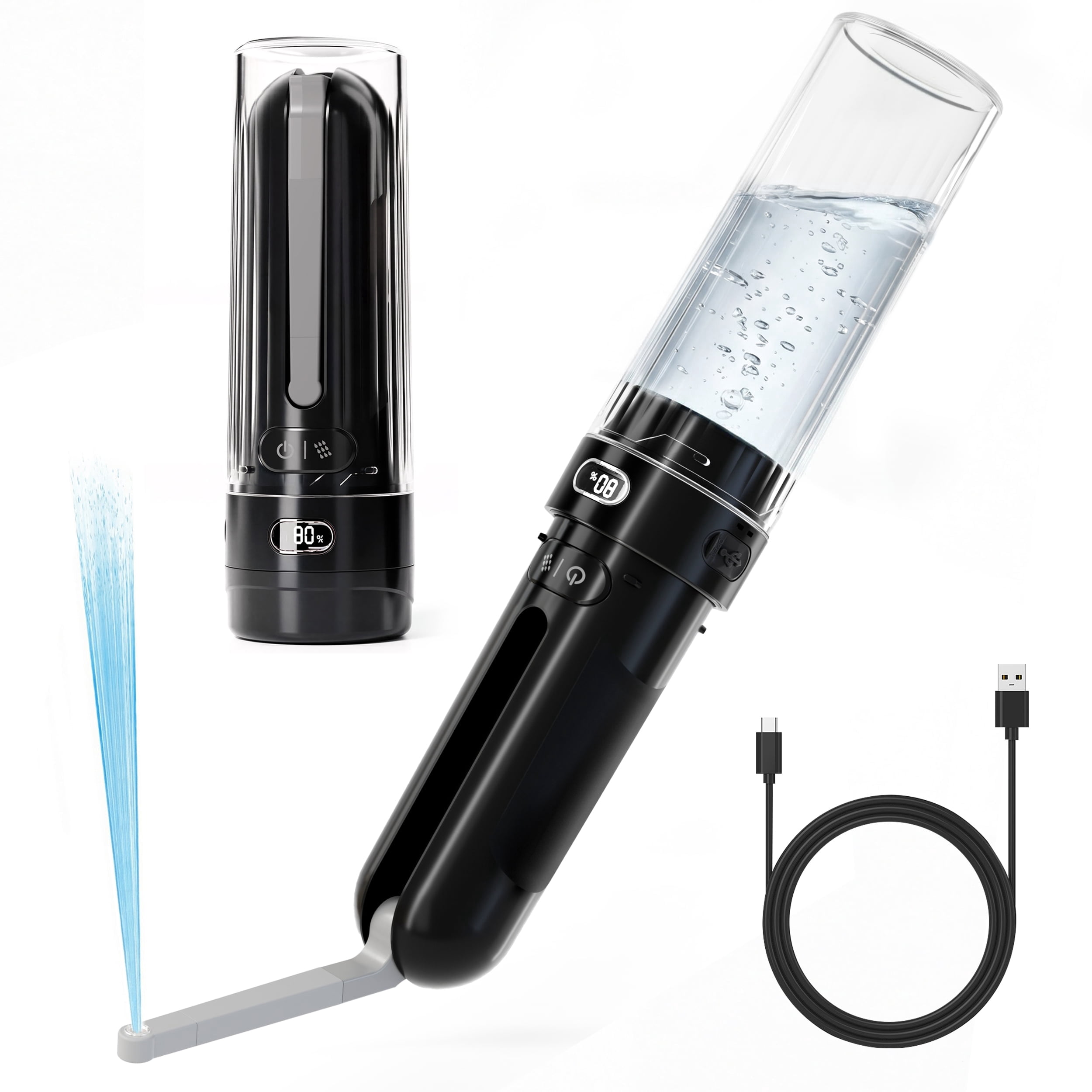 WeWi HLTH Electric Travel Bidet for Ultimate Personal Hygiene Cleaning at Home and Camping - Rechargeable Portable Bidet Sprayer with 3 Pressure， Black