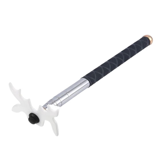 Portable Billiards Pool Cue Stick Bridge Head Stainless Steel Removable Metal Telescopic for Game, Pool Table, Indoor, Competiti White