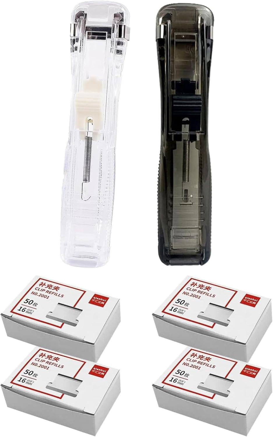Portable Binder Clip Stapler, Handheld Paper Clam Clip Dispenser Large ...