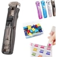 thumbnail image 1 of Portable Binder Clip Stapler- Includes 50 Reusable Clips, Handheld Paper Clam Clip Dispenser Large Size, Mini Push Stapler Clamp Staplers for Office Work, Document Organization, 1 of 7
