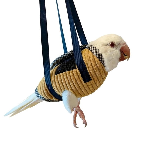 Portable Bird Carrier Bag,Bird Harness, Bird Backpack,Escape Resistant Parrot Carrier Bag Harness for Small Medium Parrots, Cockatiel,Green-cheeked Conure,Soft Corduroy Flight Suit Harness