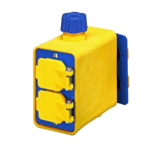 Portable Black 1Gang Double Sided Outlet Box Weather Resistant Extra Deep W/ 3/