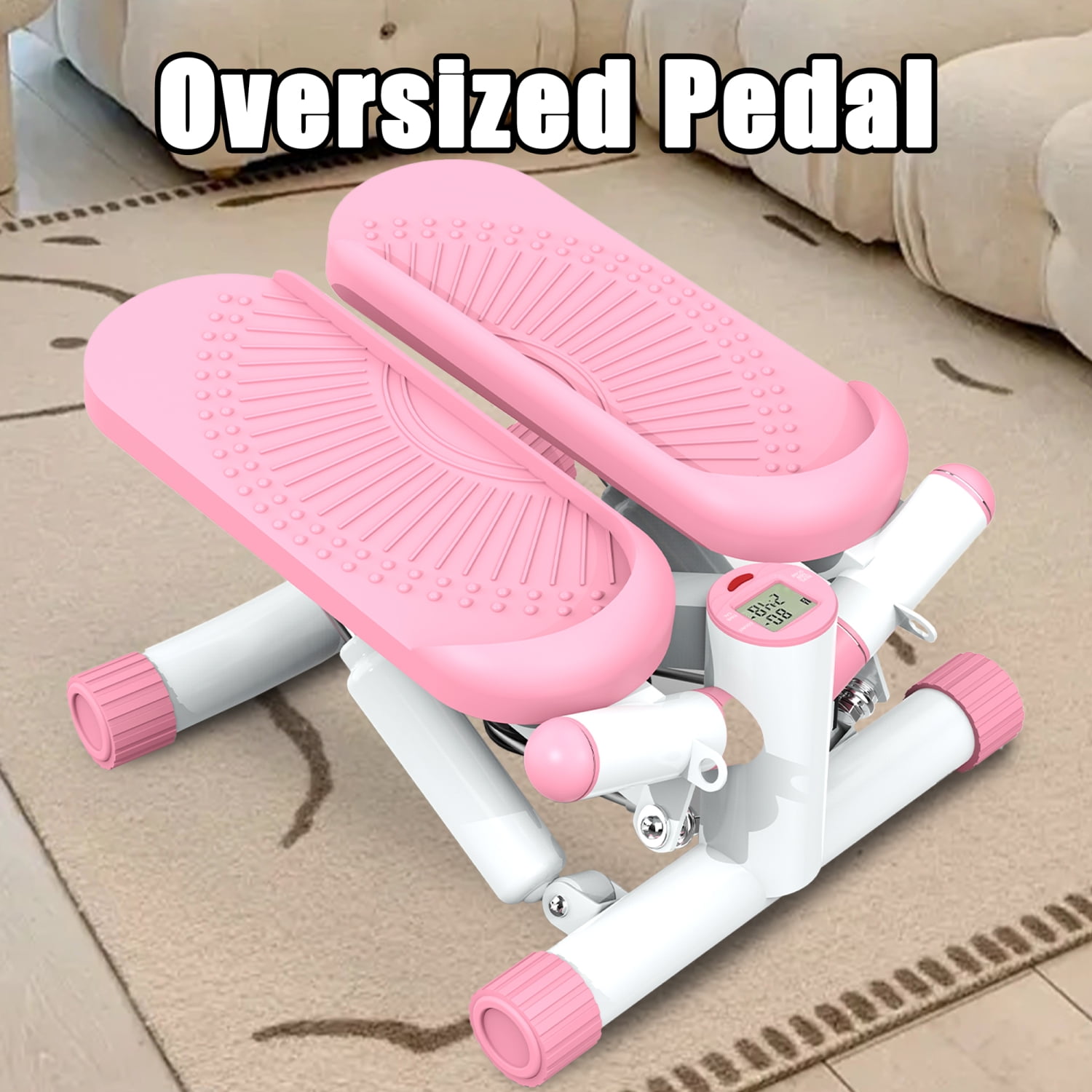 Twist Stepper With Handlebar & Resistance Bands – Adjustable Height Stepper For Full Body Workout At Home