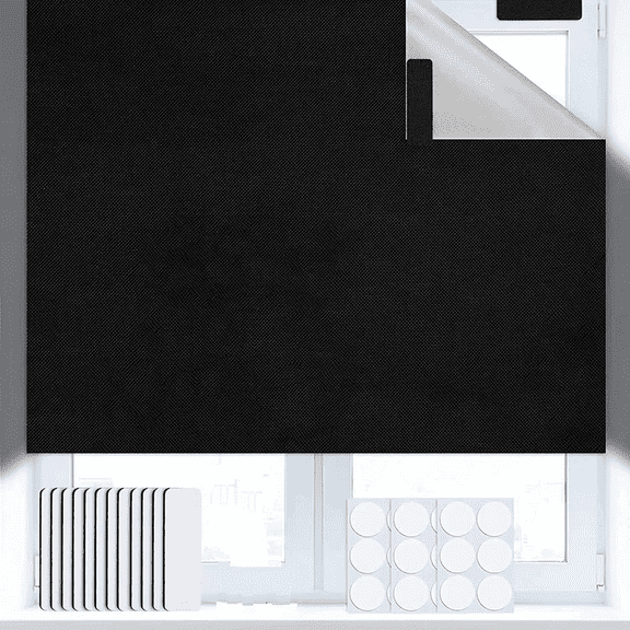 Portable Blackout Curtains 59"40" ,Blackout Shades That can be Cut,(Including one piece of shading cloth, non-woven bag, 10 pairs of Velcro, and double-sided adhesive)