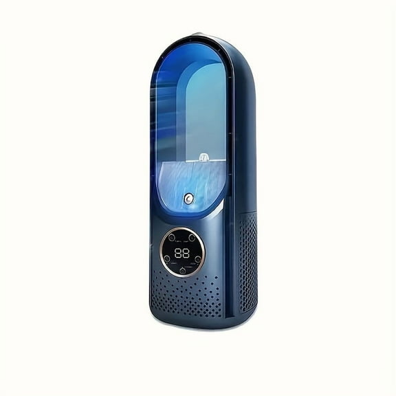 Portable Bladeless Air Conditioner Fan With Night Light - 6-Speed, Quiet Usb Desktop Tower Cooler For Bedrooms & Rooms