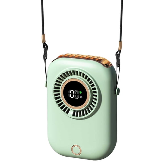 Portable Bladeless Neck Fan, Lightweight Hanging Handheld Fan with 5 Adjustable Speeds, Long Battery Life, and Intelligent Temperature Control for Travel and Sports