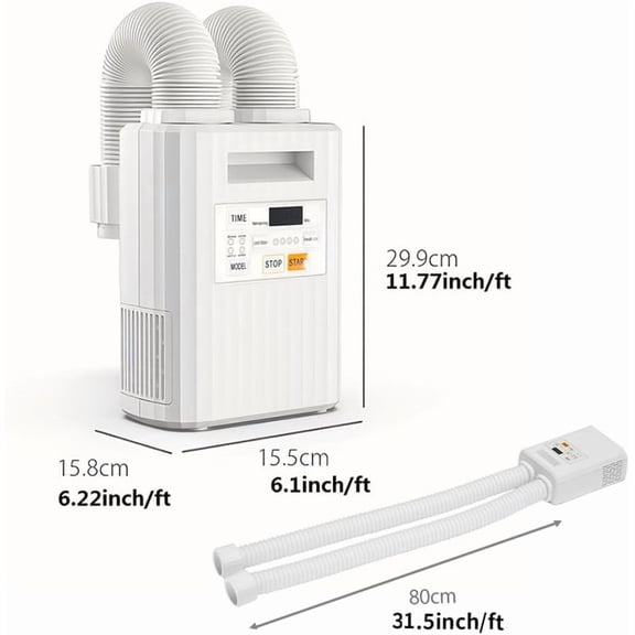 Portable Blanket Warmer - Electric Blanket  with 4 Temperature Settings, 8 Timer Options, 500W Power, White