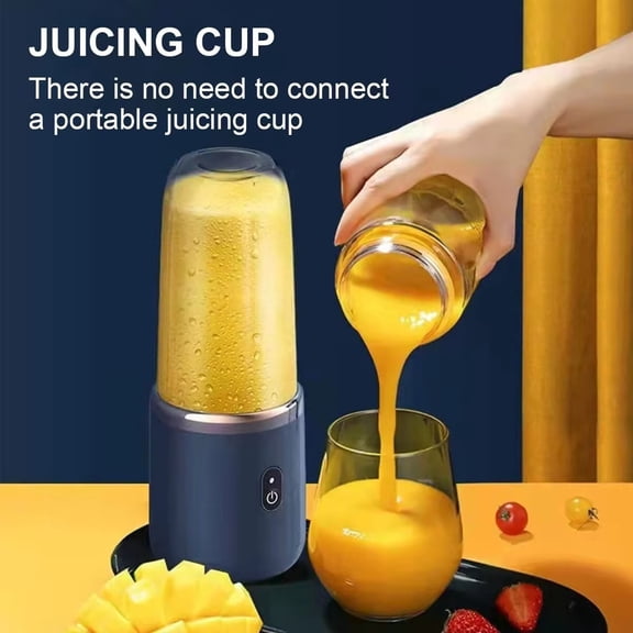 Portable Blender 14oz for Juices & Smoothies with 6 blades Puwerful performances Fusion Blender | USB Rechargeable, Lid, Cup included | Fit for travel and outdoor activities