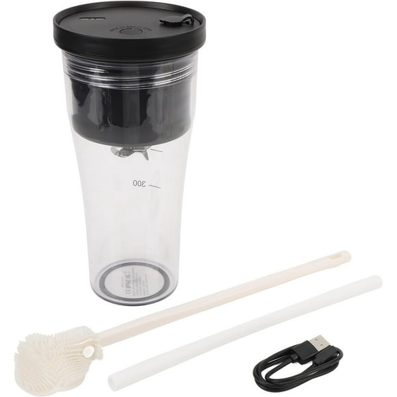 Portable Blender 20oz 600ml Smoothie Maker Shakes Juice Protein Cup with Cleaning Brush Leakproof Lid Sip Spout USB Rechargeable IPX8 Double Gear 6 Blades for Gym Office Traveling