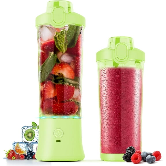 Portable Blender,270 Watt for Shakes and Smoothies Waterproof Blender USB Rechargeable with 20 oz BPA Free Blender Cups with Travel Lid. (Yellow, 20 oz)
