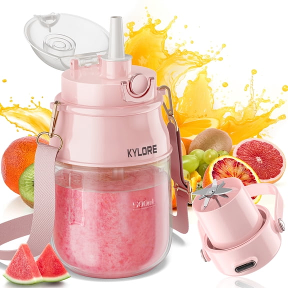 Portable Blender with 27oz Cup & Shoulder Strap | USB Rechargeable & Dishwasher Safe | Personal Shake & Smoothie Maker for Gym/Travel/Kitchen | Thanksgiving Gift & Mini Blender