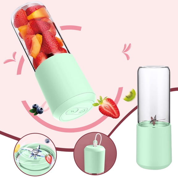 Portable Blender, 400ML USB Rechargeable Personal Blender With 6 Stainless Steel Blades Fast Smoothie Maker, Leakproof Travel Juicer Cup, For Shakes Smoothies Gym Travel Office Home Use