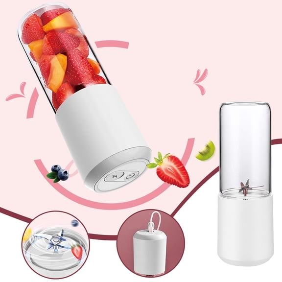 Portable Blender, 400ML USB Rechargeable Personal Blender With 6 Stainless Steel Blades Fast Smoothie Maker, Leakproof Travel Juicer Cup, For Shakes Smoothies Gym Travel Office Home Use