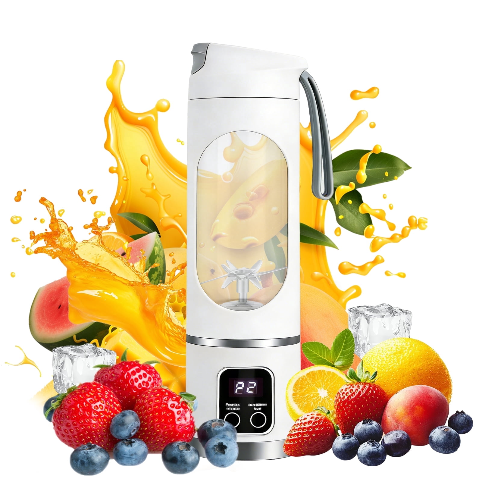Portable Blender 450ML Type-C Rechargeable Personal Smoothie Blender, 12-Blade Portable Juicer Blender for Smoothies & Shakes, Mini Portable Juicer Travel Blend