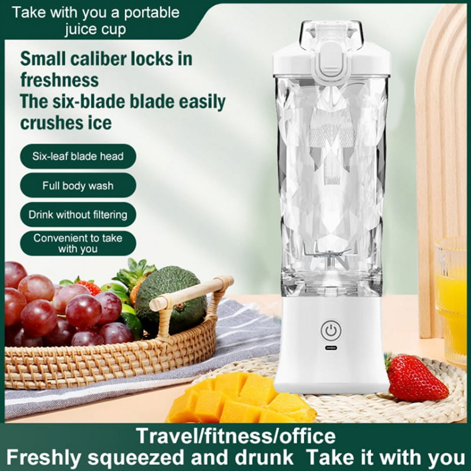 Portable Blender 600ML Electric Fruit Mixers 4000MAh USB Rechargeable