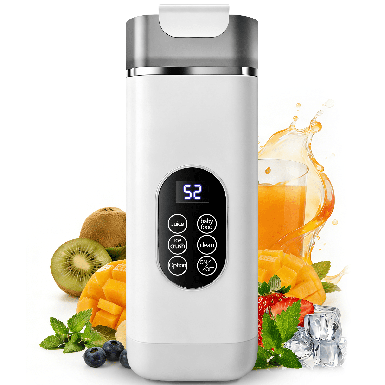 Portable Blender, Cordless, 14oz. Vessel, Personal Blender-for Shakes & Smoothies, BPA Free, Leakproof-Lid & Sip Spout, USB-C Rechargeable, Dishwasher Safe Parts, White