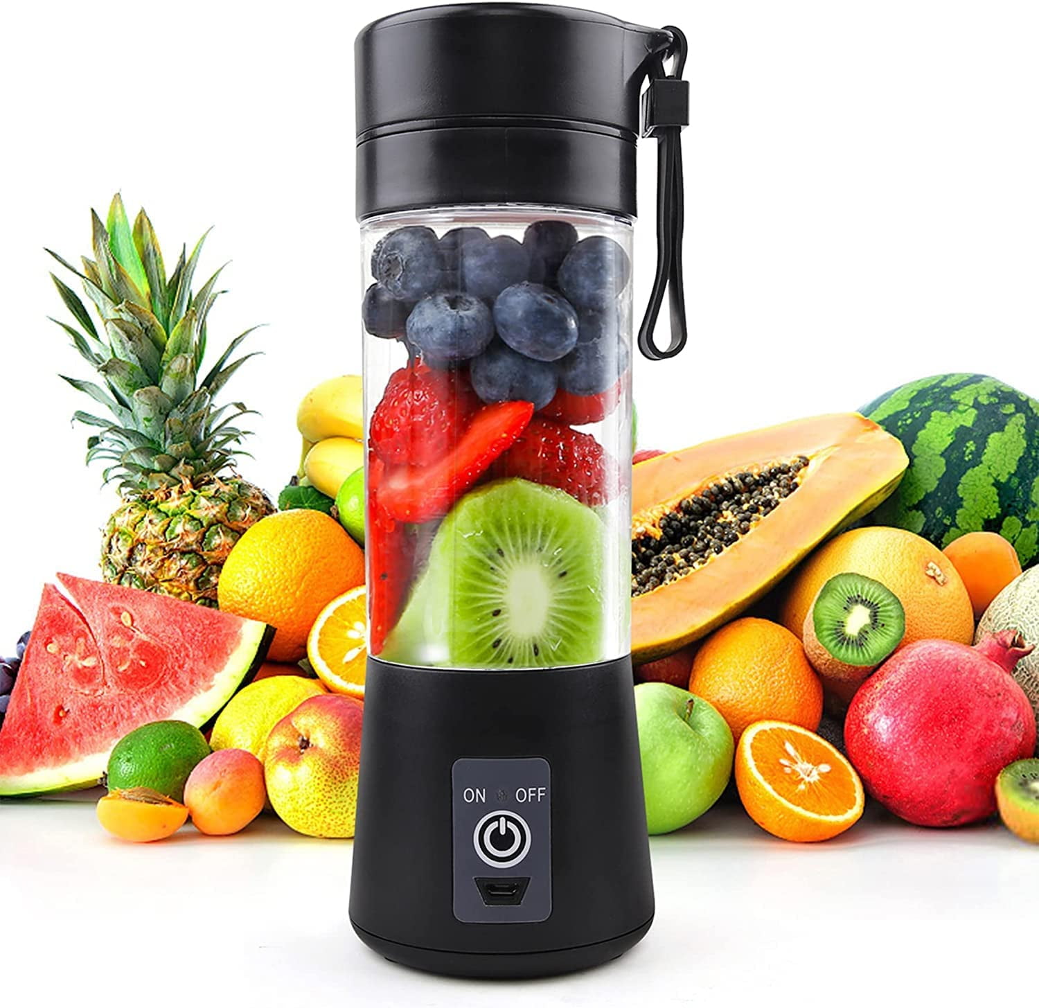 Portable Blender, MIAOKE Personal Mini Juice Blender, USB Rchargeable Juicer Cup with Six Blades in 3D, Smoothie Blender Home/Office/Outdoors