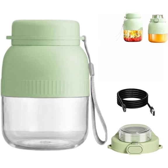 Portable Blender with Dual Lids & Cups, Personal Blender for Smoothies and Shakes with 10-Blade 3d System, Pop-Up Straw Convenience, Suit for Making Fresh Juice, Convenient for Travel Office (2pcs)