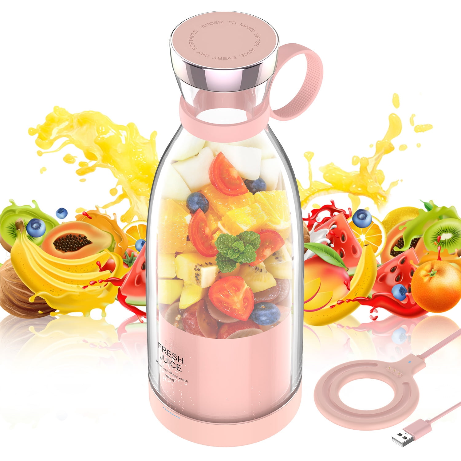 Portable Blender Rechargeable Travel Juicer Cup Electric Mini Personal Size  Blenders for Smoothies and Shakes Fruit Juice Mixer