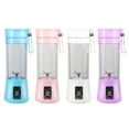 thumbnail image 1 of Mini Fruit Juicer Cup, Personal Small Electric Juice Mixer Machine with USB Rechargeable 2200mAh Battery Powered, Pink, 1 of 8