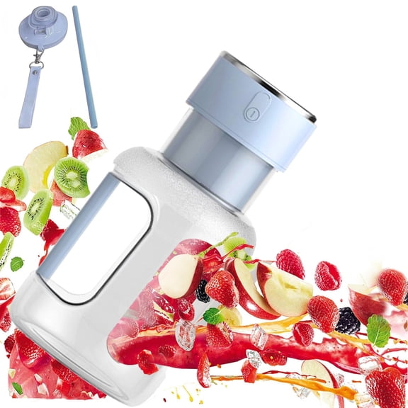 Portable Blender Juicer 8-Blade USB Rechargeable Large Capacity | 1600ml | Food Grade Stainless Steel | High Speed 15,000 RPM | Pink or Blue | 1 Piece