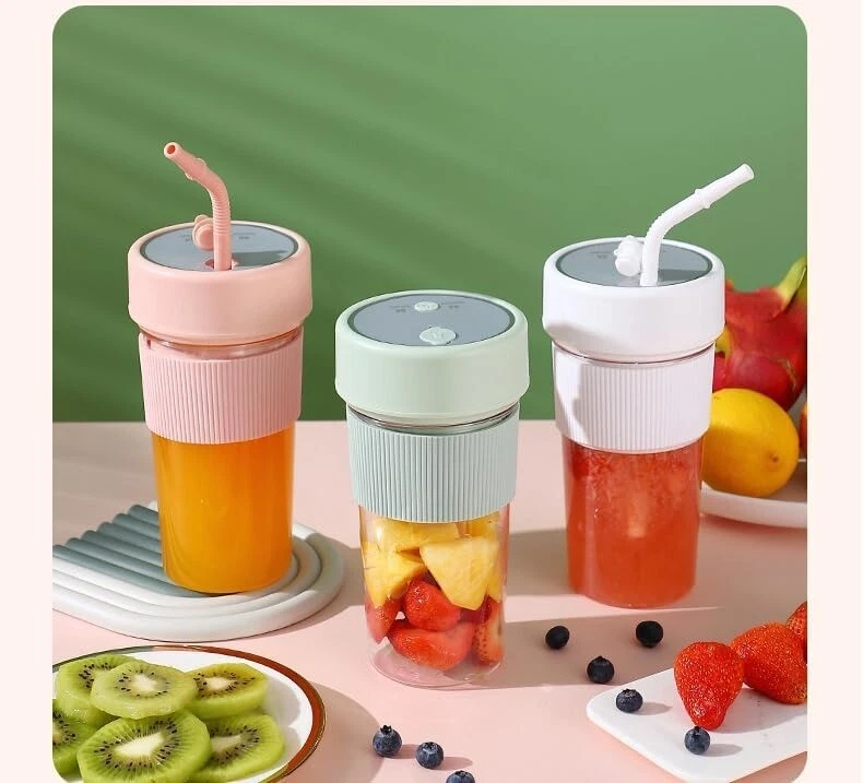Portable Blender Juicer Cup Usb Rechargeable Smoothies Mixer Fruit Machine Green