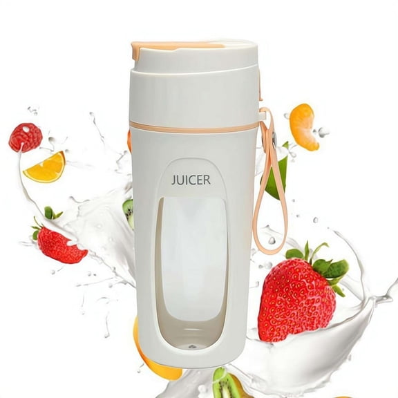 Portable Blender, Personal Blender for Smoothies & Shakes,Cordless, 12oz Electric Protein Shaker Bottle with 8 Blades,Compact Travel Mini Juicer Cup No Water Needed for Home Gym Office