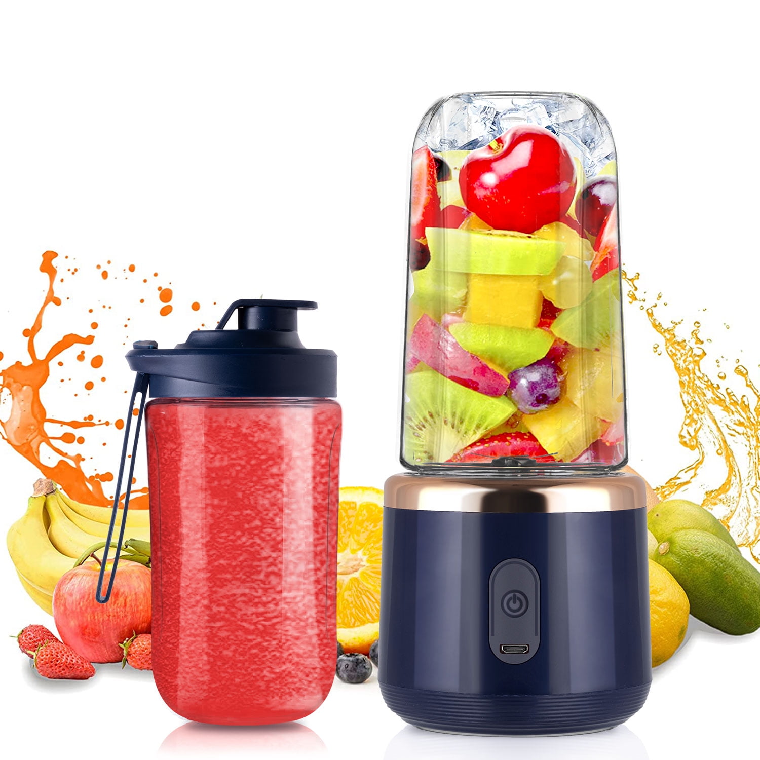 1pc 2in1 Portable Blender And Juicer 400ml Capacity Usb Charging