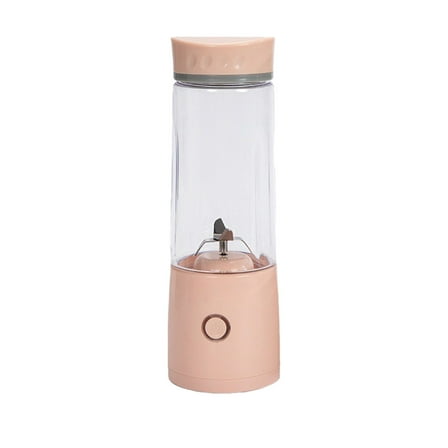 Portable Blender Pink 4-Blade Stainless Steel USB Rechargeable Small Blender for Shakes Fruit Juice Home Travel Gym Office
