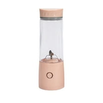 Portable Blender Pink 4-Blade Stainless Steel USB Rechargeable Small Blender for Shakes Fruit Juice Home Travel Gym Office