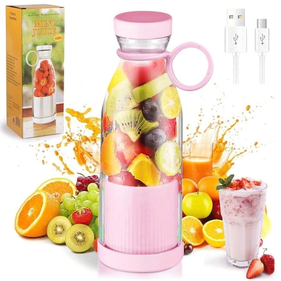 Portable Blender, Portable Juicer, Fashion Portable Blender For Shakes And Smoothies 11.8 Oz, USB Fast Charging Mini Mixer Bottle,Take It For Traveling, Outdoor, Gym, Office, Cars, Gift