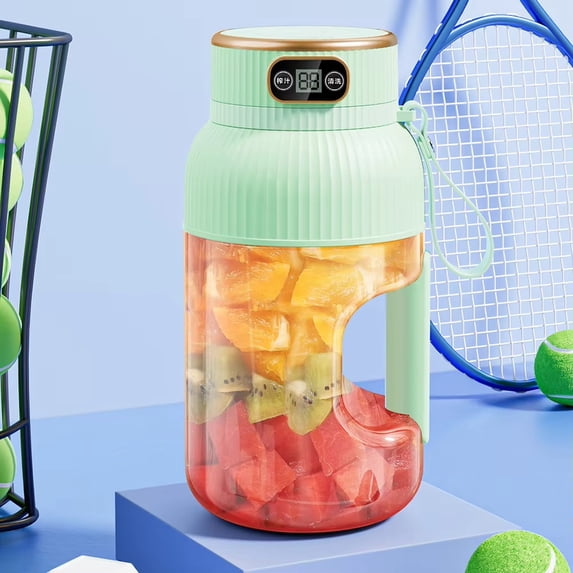 Portable Blender for Shakes and Smoothies, Personal Size Blender USB Rechargeable, Wireless Juicer Cup with 6 Blades for Crushing Ice, Travel Blender/Bottle Green