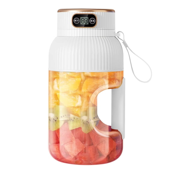 Portable Blender for Shakes and Smoothies, Personal Size Blender USB Rechargeable, Wireless Juicer Cup with 6 Blades for Crushing Ice, Travel Blender/Bottle White