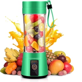 Portable Blender, Tkrady Smoothie Juicer Cup, Personal Mini Blender Shakes and Smoothies 13oz 2000mAh Rechargeable Home Travel Handheld Fruit Juicer (Green)