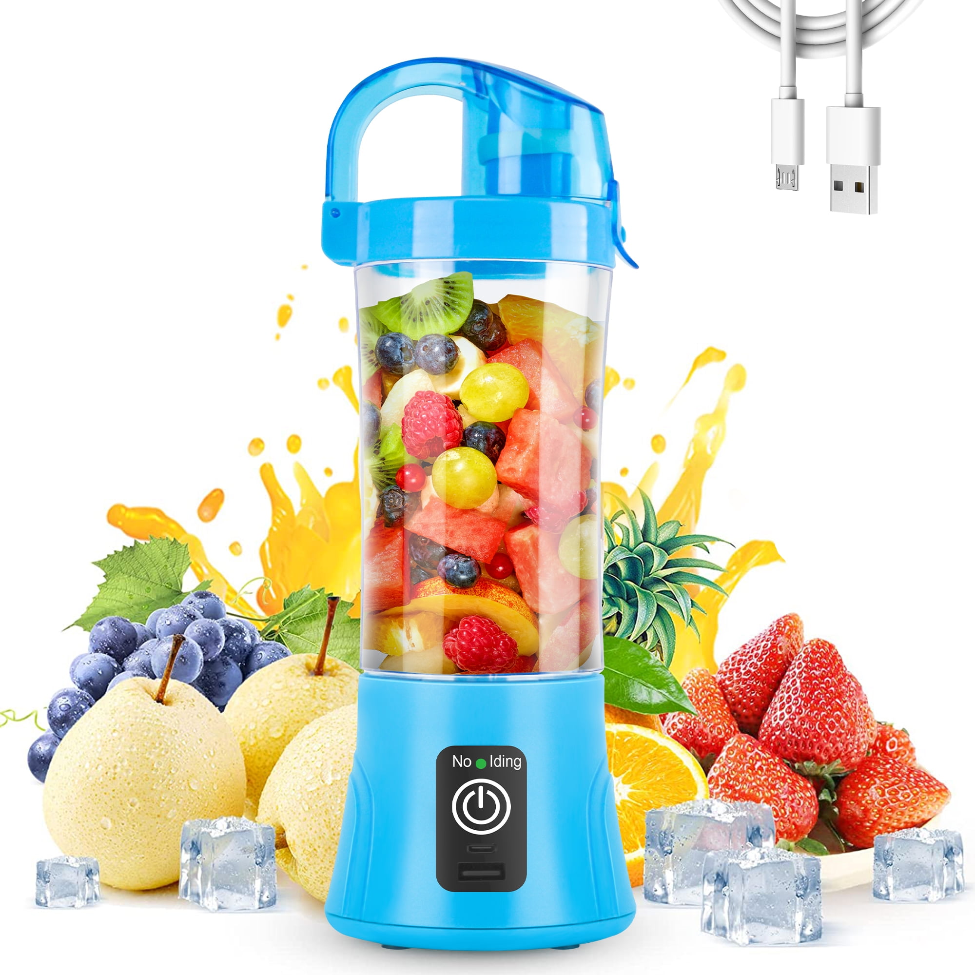 Fimilo Personal Smoothies Blender, 20oz Portable Blender for Shakes and  Smoothies with 6 blades, 600ML Mini Personal Blender for Kitchen/Travel,  Portable Juicer USB Rechargeable, BPA-Free(White Blue) 