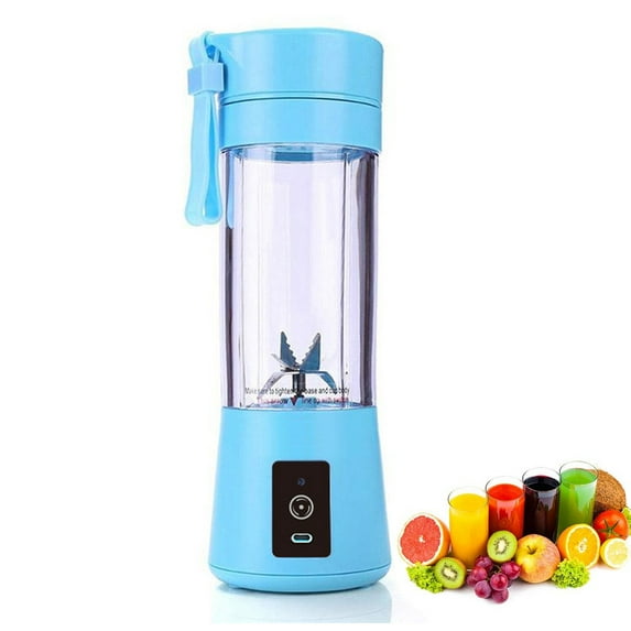 Portable Blender USB Rechargeable, Small Blender Single Serve, Personal Size Blender Travel Blender Juicer Cup - blue