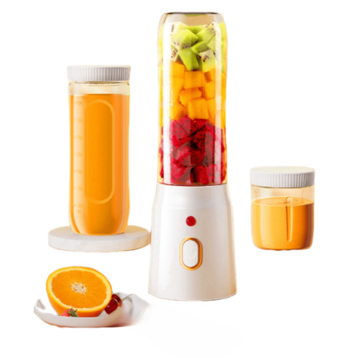 Portable Blender for Fruit Juice, 10 Blades Juicer Cup, USB Rechargeable, 450ML Personal Blender for Kitchen, Travel
