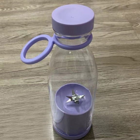 Portable Blender for fresh juices and Smoothies 350ML, Bottle Mini Blender Rechargeable Smoothie Maker with Wireless Charging and Travel Lid, USB Rechargeable Mini Smoothie Maker Purple
