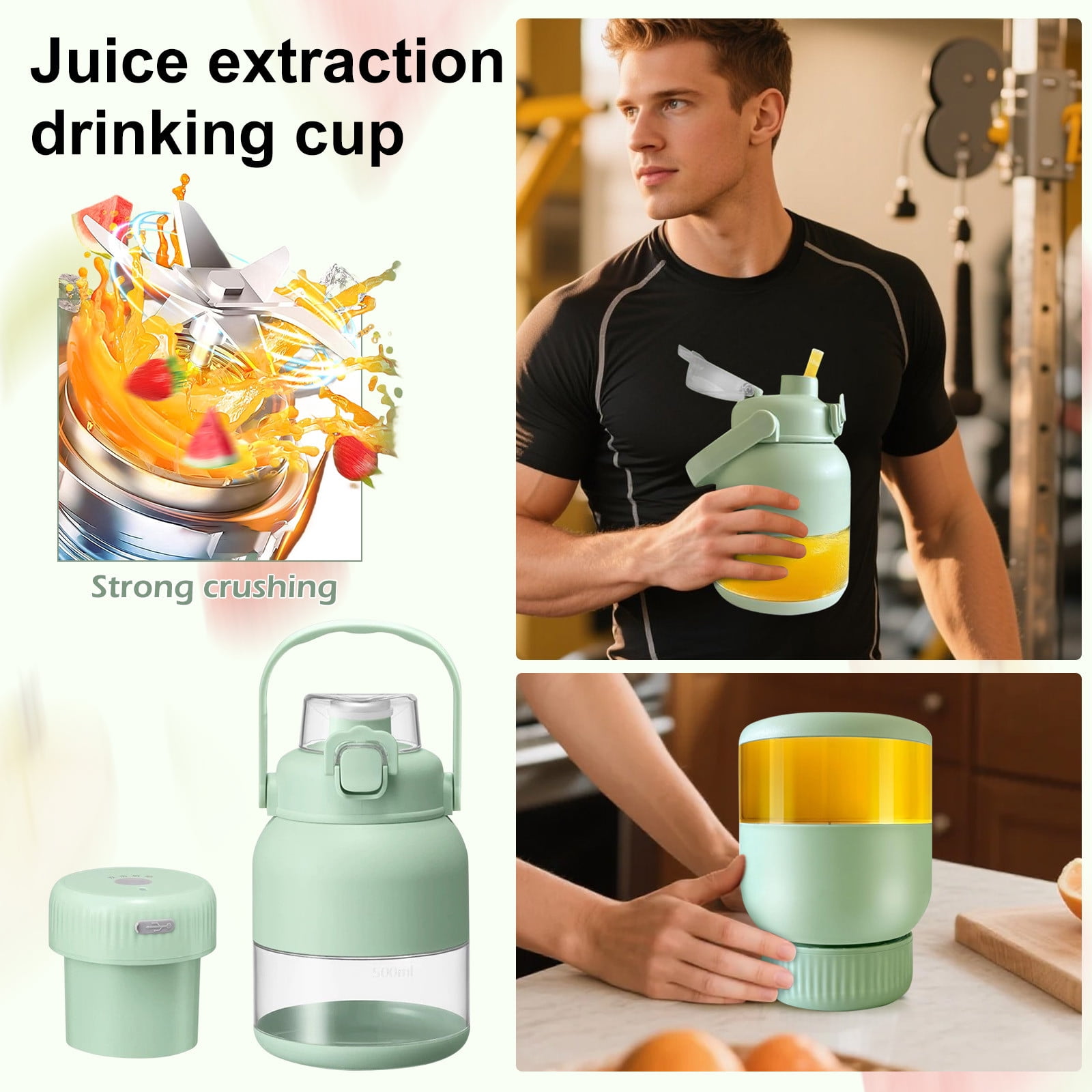 Portable Blenders Personal Blenders For Shakes And Smoothies, Rechargeable USB With Free Cup And Lid,Small Blenders Cup For Kitchen Travel Gym