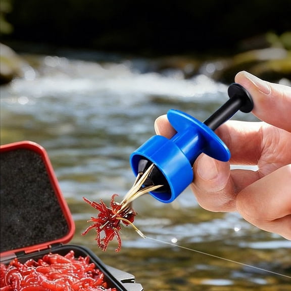 Portable Bloodworm Baiting Tool Red Worm Hook Binder Device Fishing Bait Clip Tackle Accessory For Freshwater Angling