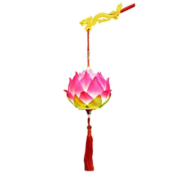 Portable Blossom Flower Lanterns with Light Lamp DIY Party Glowing Lanterns New Year Mid-Autumn Festival Dancing Props