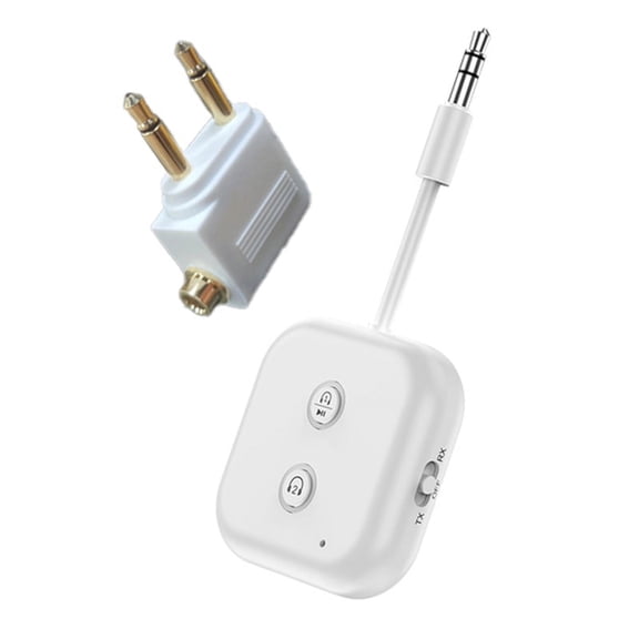 Portable Bluetooth 5.3 Audio Adapter HIFI Stereo with Mic 2 in 1 Receive Transmit 1 to 2 Headphones for PC TV Speaker