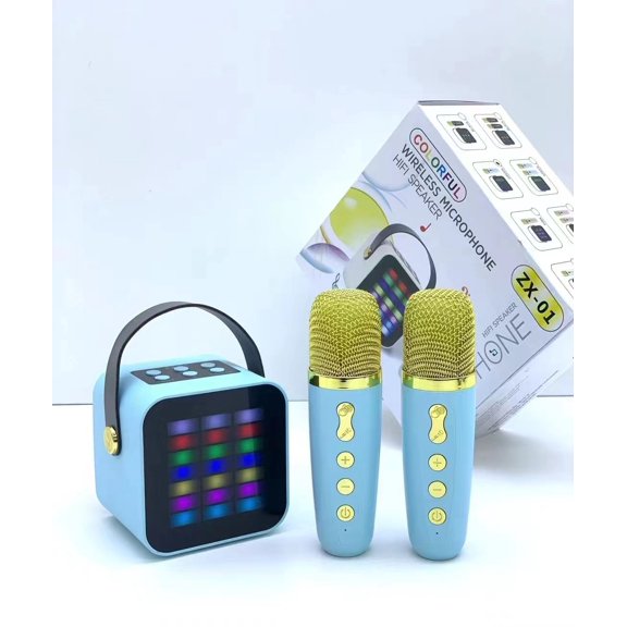 Portable Bluetooth 5.3 karaoke machine with clear sound quality Mini karaoke machine features multiple sound effects and is suitable for use on parties, laptops, mobile phones, and other devices