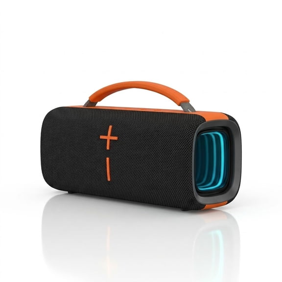 Portable Bluetooth 5.4 Speaker, 20W Dual Drivers, RGB Abyss Mirror Light, IPX Dustproof, TWS, 3600mAh, Portable Handle for Outdoor Camping/Party