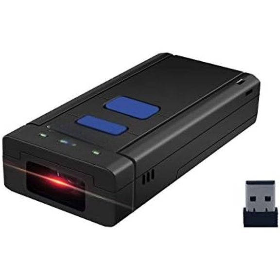 Portable Bluetooth Barcode Scanner,1D Mini Wireless Handheld CMOS Barcode Scanner Reader for POS/Android/iOS/iMac/Ipad$$Office