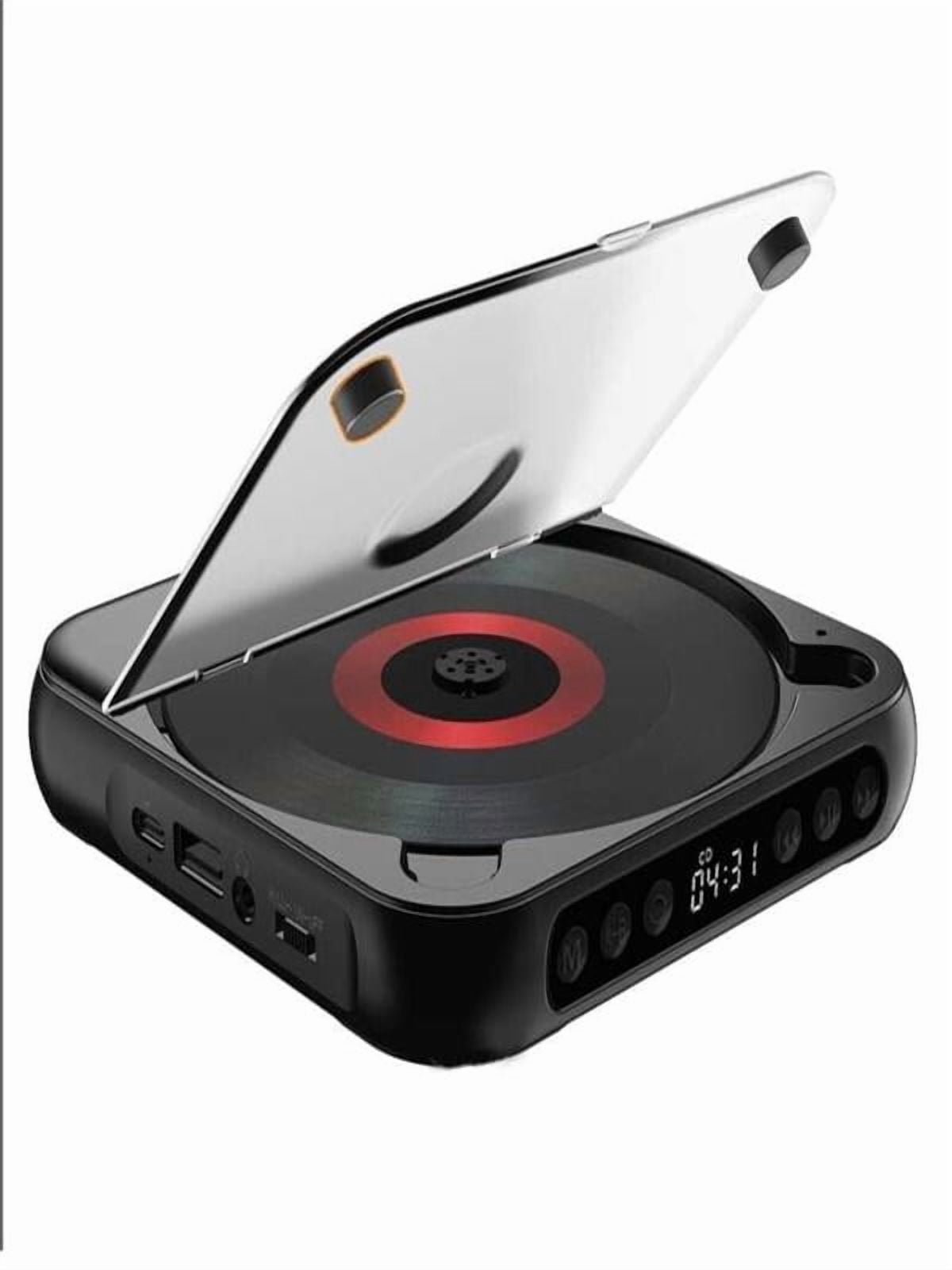Portable Bluetooth CD Player with HiFi Sound & LCD Screen | Rechargeable Compact CD Player with Timer AUX/USB Support | 2000mAh Battery Home Car Travel Music Player (280g/0.62lb)​